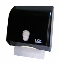 Диспенсер для полотенец листовых Lime черный mini, V укладка, 926002