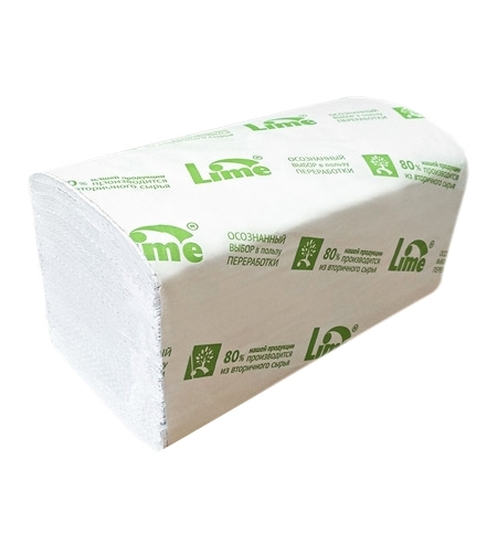 фото: Бумажные полотенца Lime листовые, белые, V укладка, 150шт, 2 слоя, 220150